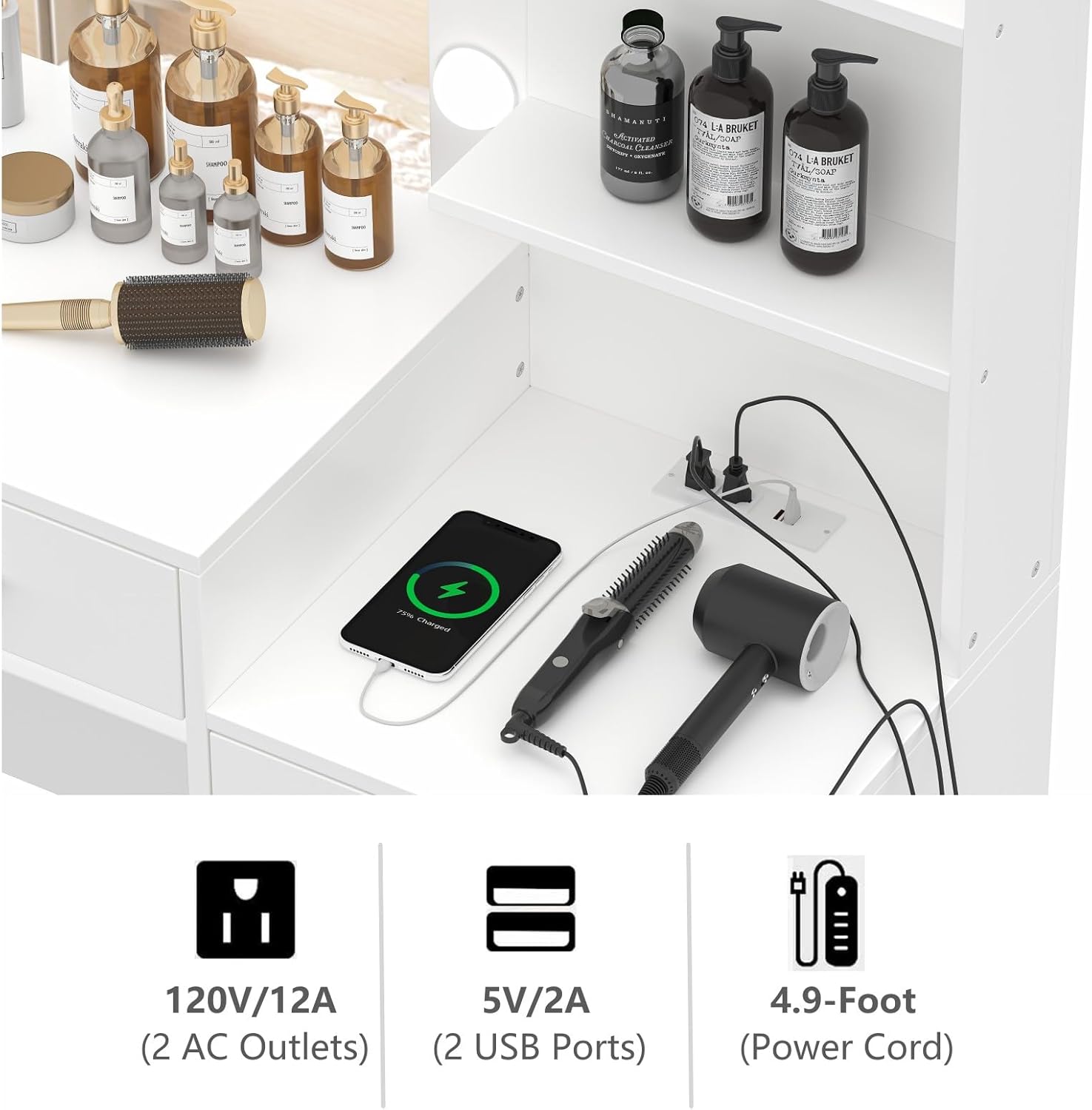 Vanity Desk with Mirror - Image 6