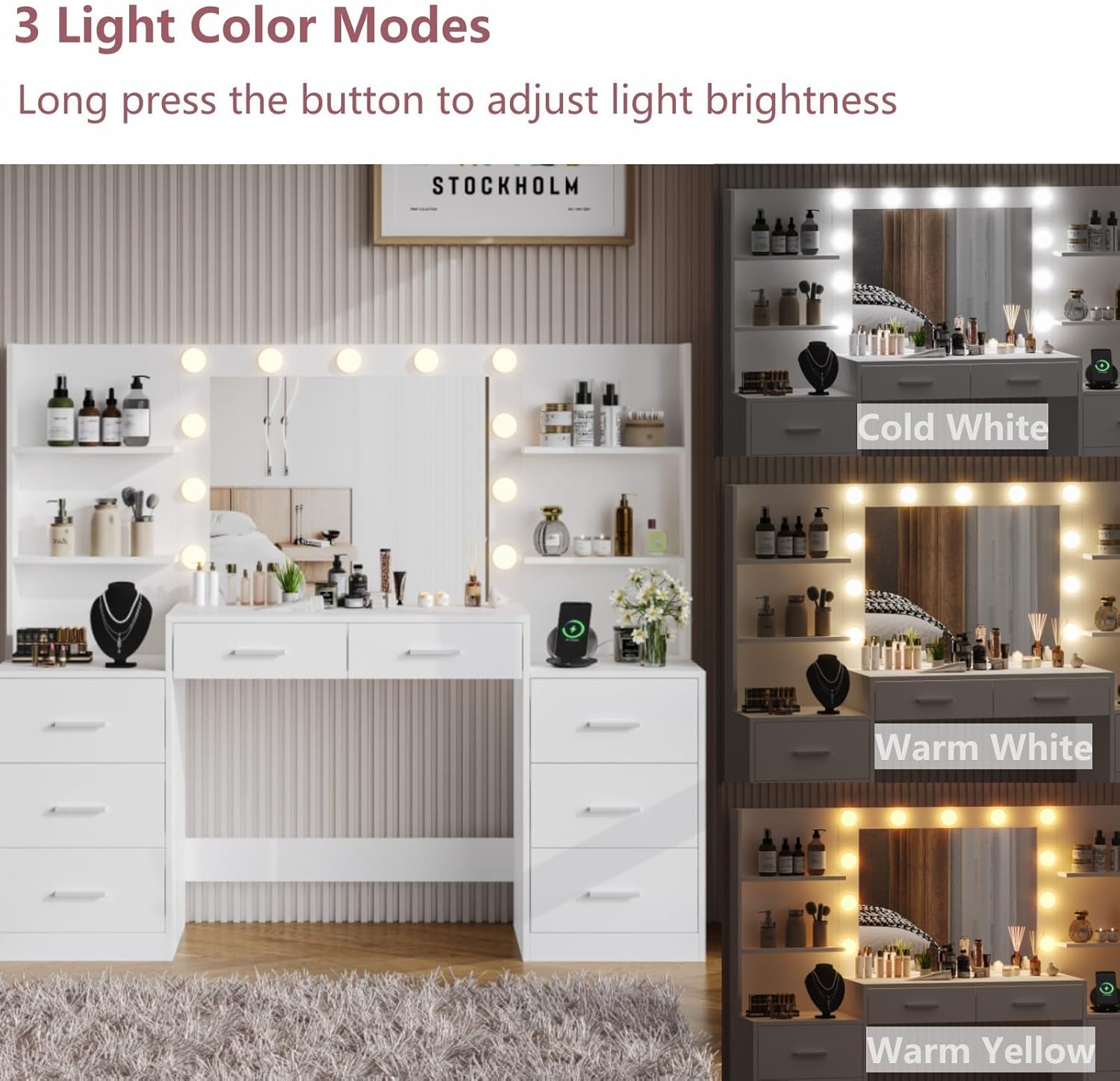 Vanity Desk with Mirror - Image 5