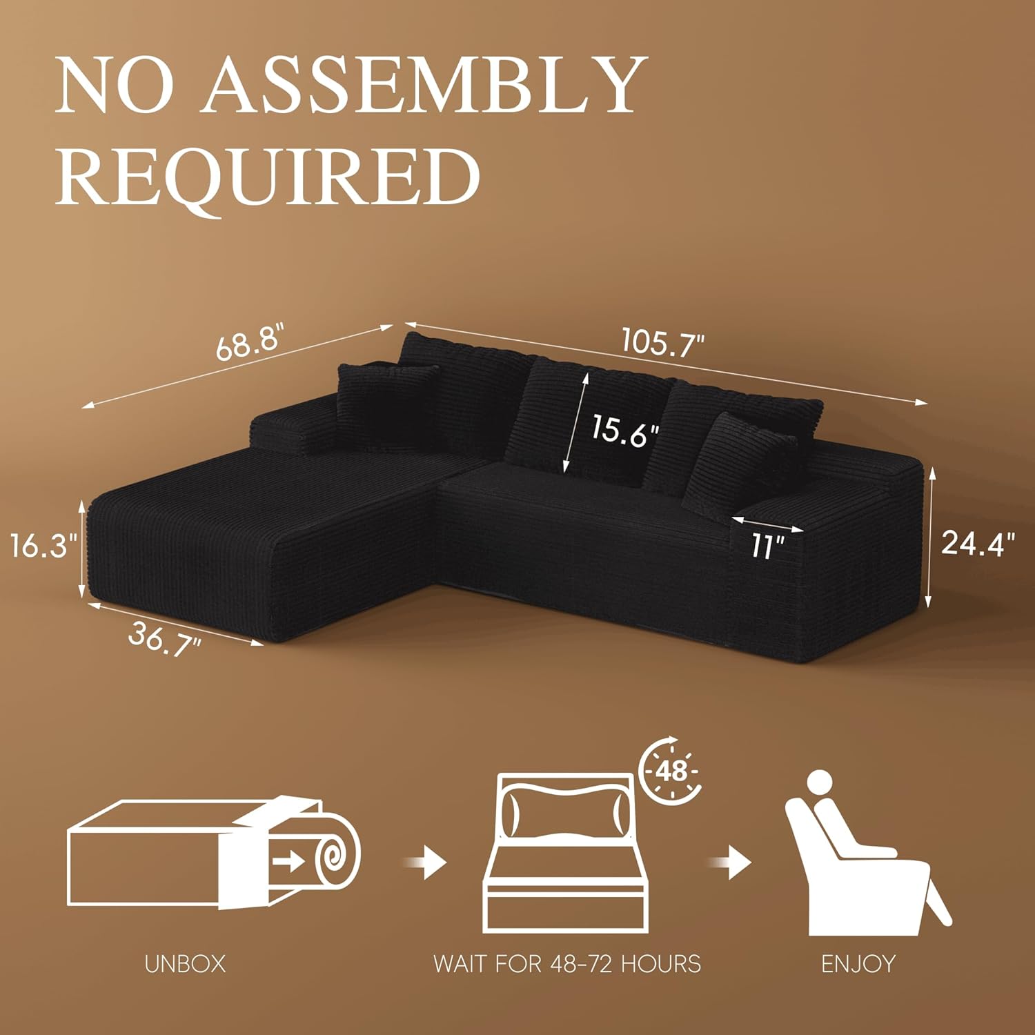 Deep Seat L-Shape Sofa - Image 2