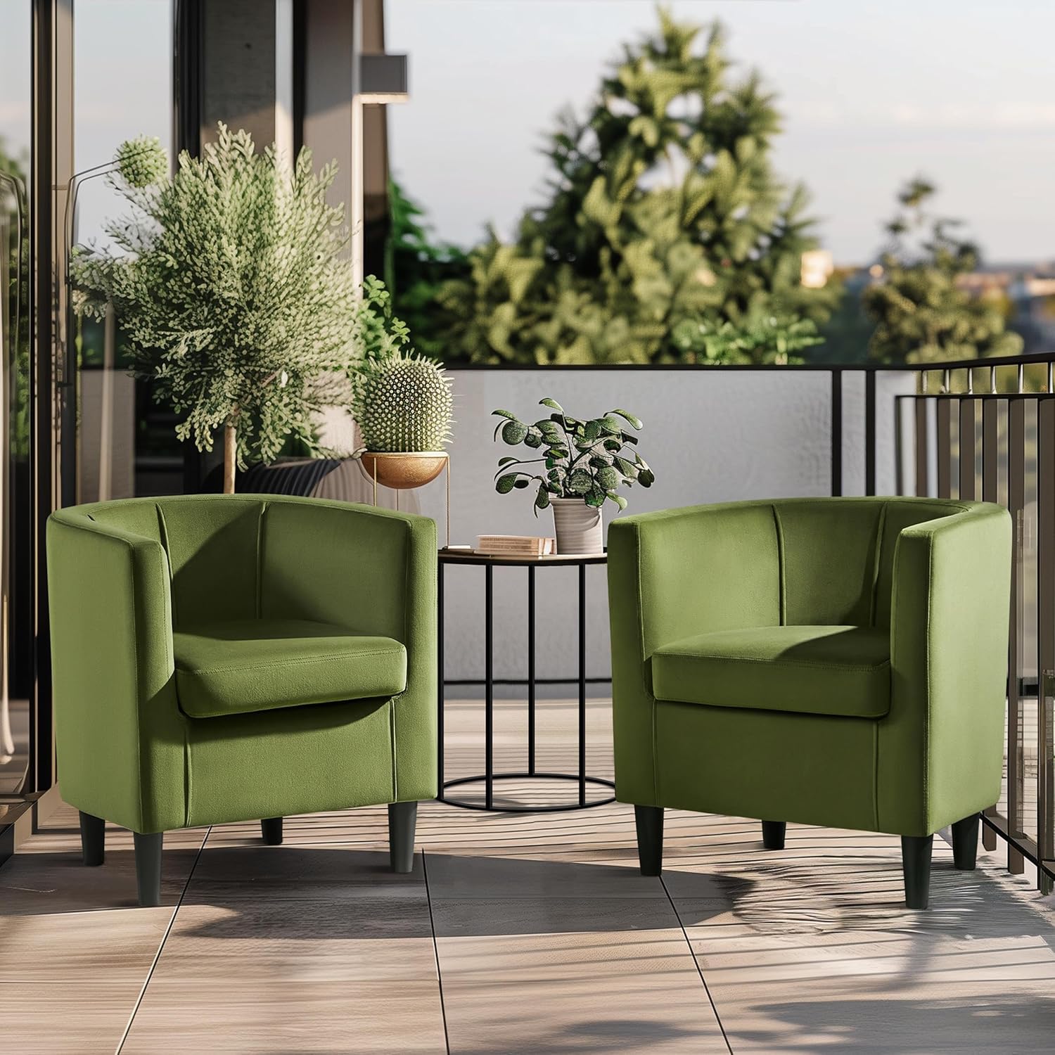 Velvet Accent Chairs Set - Image 2