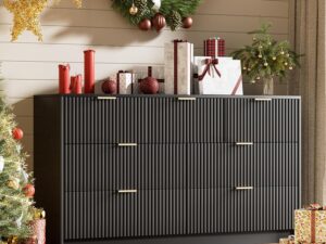 Furniway Modern Black Dresser