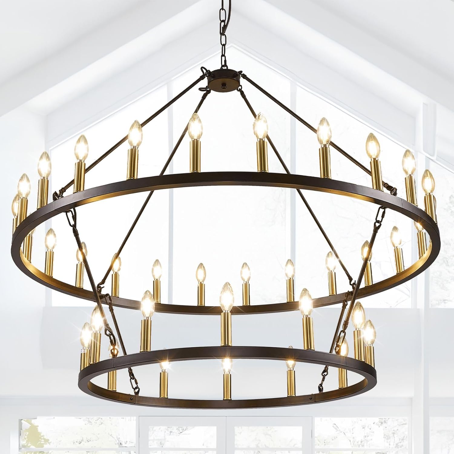 Black Wheel Chandelier