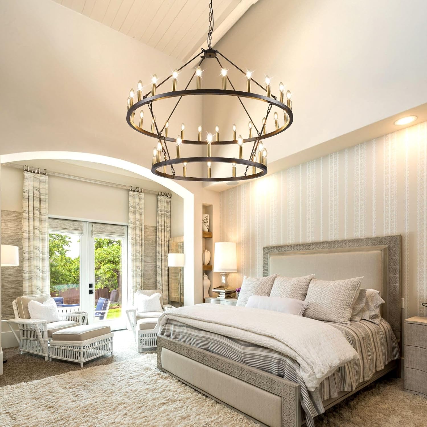 Black Wheel Chandelier - Image 5