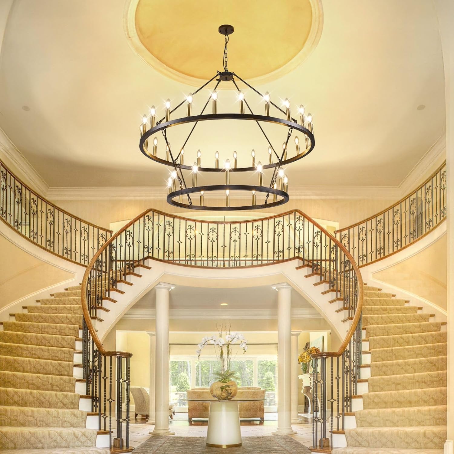 Black Wheel Chandelier - Image 10